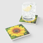 ヒマワリの石造りのコースター ストーンコースター (横)