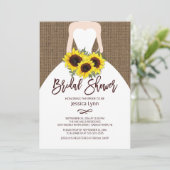ヒマワリの秋の花嫁のブライダルシャワーの招待状 招待状 (スタンド正面)