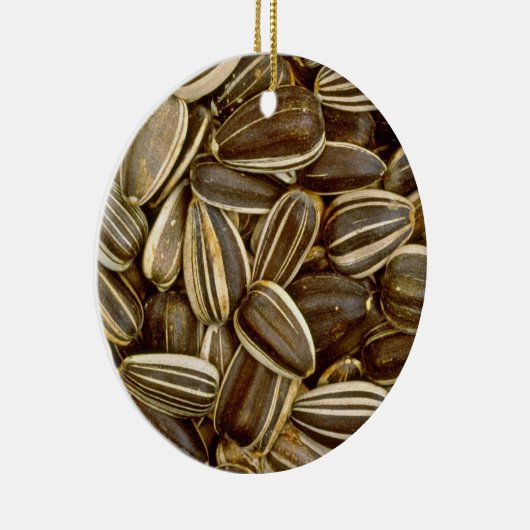 ヒマワリの種の白い花 セラミックオーナメント (右)