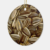 ヒマワリの種の白い花 セラミックオーナメント (左)