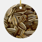 ヒマワリの種の白い花 セラミックオーナメント (裏面)