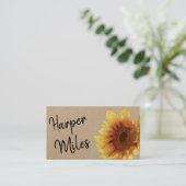 ヒマワリの粗野なクラフトフローラと記号 名刺 (スタンド正面)