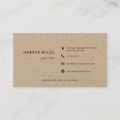 ヒマワリの粗野なクラフトフローラと記号 名刺 (裏面)