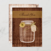 ヒマワリの素朴なメイスン結婚ジャー感謝していユーザ ポストカード (正面/裏面)