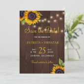 ヒマワリの素朴なライトはバームウッド結婚の セーブザデート (スタンド正面)