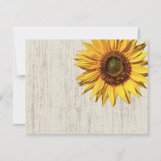 ヒマワリの素朴な結婚式の応答 出欠カード (裏面)