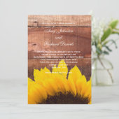 ヒマワリの素朴な結婚式招待状 招待状 (スタンド正面)