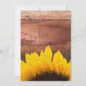 ヒマワリの素朴な結婚式招待状 招待状 (裏面)