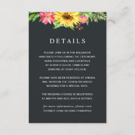 ヒマワリの結婚式の明細カード エンクロージャーカード