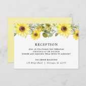 ヒマワリの結婚式の水彩画の披露宴 エンクロージャーカード (正面/裏面)