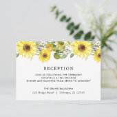 ヒマワリの結婚式の水彩画の披露宴 エンクロージャーカード (スタンド正面)