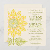 ヒマワリの結婚式招待状 招待状 (正面/裏面)