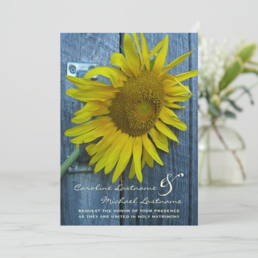 ヒマワリの結婚式招待状-花嫁及び新郎からの… 招待状 (スタンド正面)