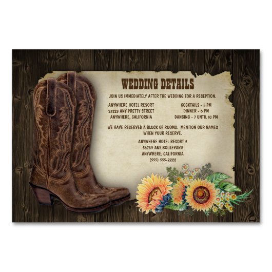 ヒマワリの結婚披露宴の調節カード テーブルナンバー (正面)