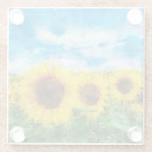 ヒマワリの絵を描くこと ガラスコースター (裏面)