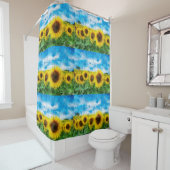 ヒマワリの絵を描くこと シャワーカーテン (インサイチュ)