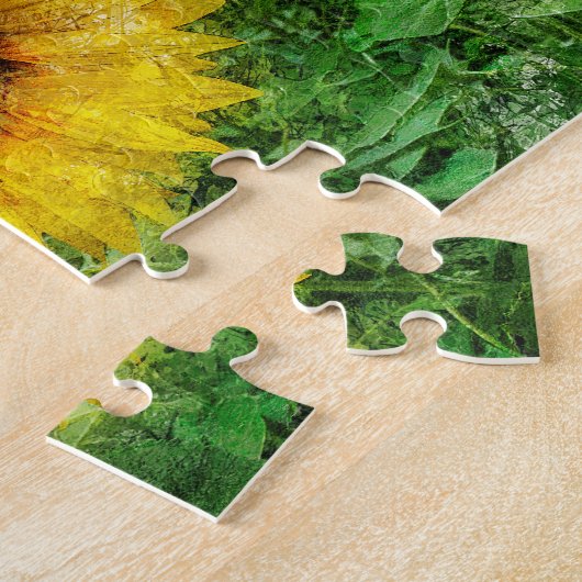 ヒマワリの絵を描くこと ジグソーパズル (側面)