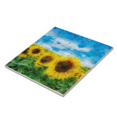 ヒマワリの絵を描くこと タイル (側面)