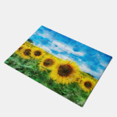 ヒマワリの絵を描くこと ドアマット (アングル)