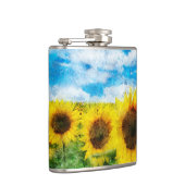 ヒマワリの絵を描くこと フラスク (右)
