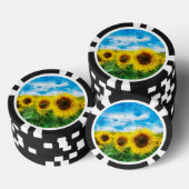 ヒマワリの絵を描くこと ポーカーチップ (積み重ね)