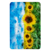 ヒマワリの絵を描くこと マグネット (縦)