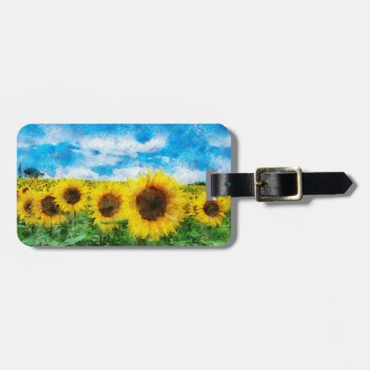 ヒマワリの絵を描くこと ラゲッジタグ (正面横)