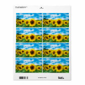 ヒマワリの絵を描くこと ラベル (フルシート)