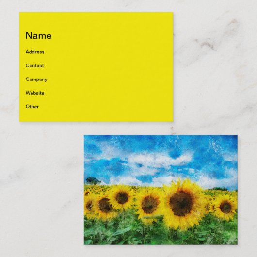 ヒマワリの絵を描くこと 名刺 (正面/裏面)