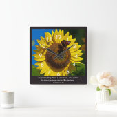 ヒマワリの聖なる書物、経典 スクエア壁時計 (ホーム)