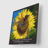 ヒマワリの聖なる書物、経典 スクエア壁時計 (傾斜)