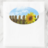 ヒマワリの自然の美しい 楕円形シール (バッグ)