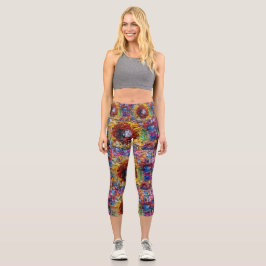 ヒマワリの色のレギンス カプリレギンス