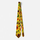 ヒマワリの花のタイ ネクタイ (正面)