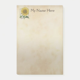 ヒマワリの花のモノグラムのためのパーソナライズなS ポストイット