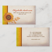 ヒマワリの花のヴィンテージの名刺 名刺 (正面/裏面)