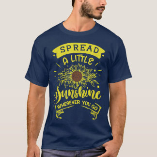 ヒマワリの花の太陽の女性は女の子を自由に Tシャツ