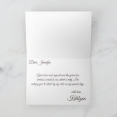 ヒマワリの花束は私の新婦付添人のメイド・オブ・オーナー(花嫁付き添い人)です カード (内部)