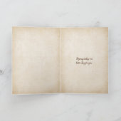 ヒマワリの花束を持つ濡れた窓 カード (内部)