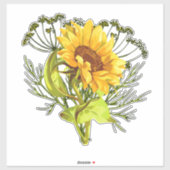ヒマワリの花束 シール (シート)