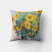 ヒマワリの花束、1880年のクロード・モネ クッション (裏面)