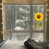 ヒマワリの花窓が貼り付く ウィンドウサイン