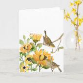 ヒマワリの茎を持つ小さな黄色いレンチ カード (黄色い花)