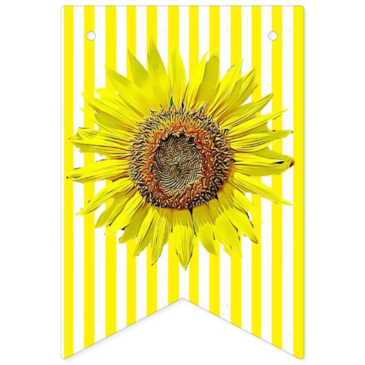 ヒマワリの茶色および黄色のパーティーの旗を祝って下さい バンティングフラッグ (第2の旗)