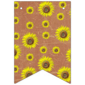 ヒマワリの茶色および黄色のパーティーの旗を祝って下さい バンティングフラッグ (第3の旗)