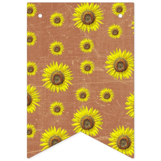 ヒマワリの茶色および黄色のパーティーの旗を祝って下さい バンティングフラッグ (第3の旗)