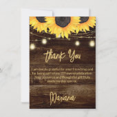 ヒマワリの茶色の木のパーティーサンキューカード 招待状 (正面)