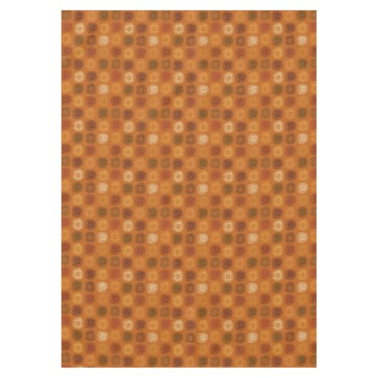 ヒマワリの落書きのEarthtoneの手描きのパターン テーブルクロス (正面)