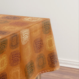 ヒマワリの落書きのEarthtoneの手描きのパターン テーブルクロス