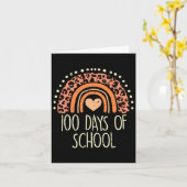 ヒマワリの虹 100日 学校 かわいい 100日目の紅茶 カード (黄色い花)